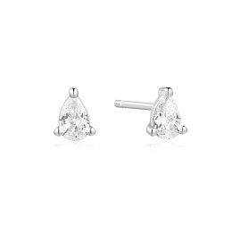 Silver Pear Studs