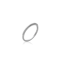 RINGPLATEDSILVERCZ 925 RHODIUM