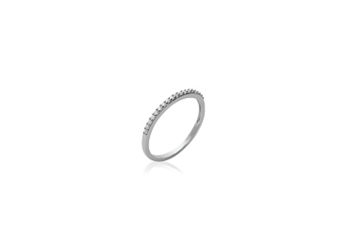 RINGPLATEDSILVERCZ 925 RHODIUM