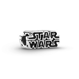 Star Wars logo sterling silver charm with blackenamel /799246C01