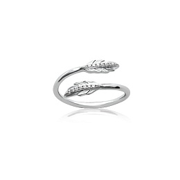 RINGPLATEDSILVERCZ 925 RHODIUM