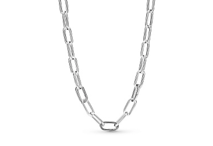 Sterling silver medium link necklace