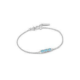 SILVER TURQUOISE BAR BRACELET