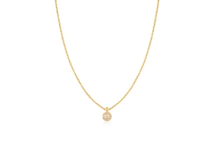 Gold Sphere Pavé Necklace