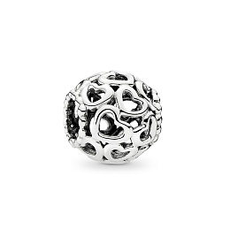 Openwork hearts silver charm