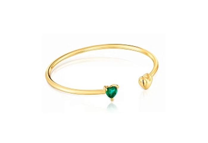 SILVER GOLDPLATED BRAC. LGG EMERALD