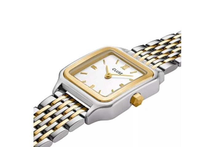 Gracieuse Petite Watch Double Steel, White, Bicolo