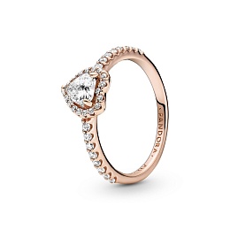 Heart Pandora Rose ring with clear cubiczirconia