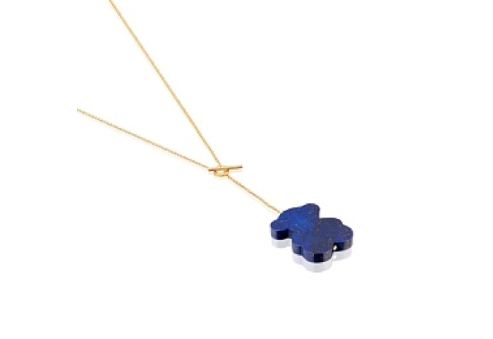 18KT GOLD CHOKER LAPISLAZULI BEAR,46CM