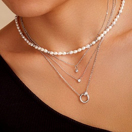 Silver Round Solitaire Cubic Zirconia Necklace