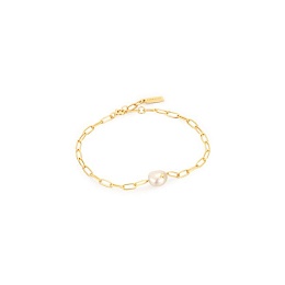 Gold Pearl Sparkle Chunky Chain Bracelet　
