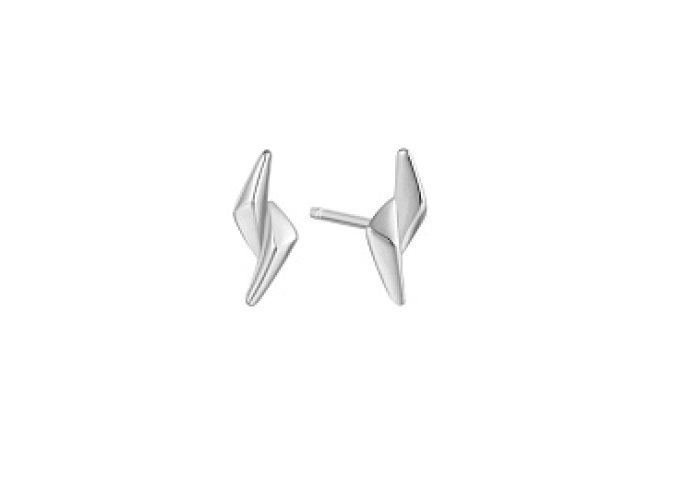 Silver Double Spike Stud Earrings
