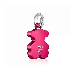 PINK S.STEEL/SILVER PENDANT BEAR 12MM