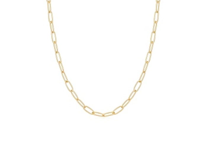 Gold Link Charm Chain Necklace