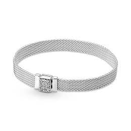 Pandora Reflexions mesh sterling silverbracelet with clearcubic zirconia /599166C01-19