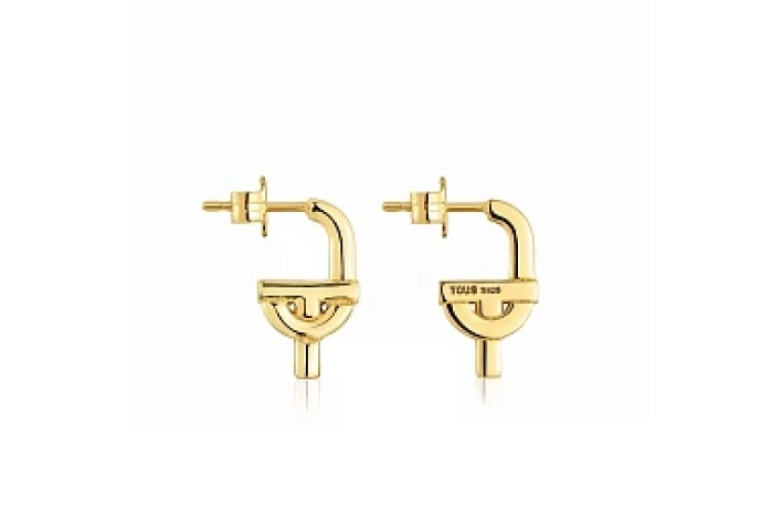 SILVER GOLD PLATED EARRINGS 17MM