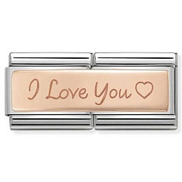 Composable DOUBLE Classic ENGRAVED acciaio I love 