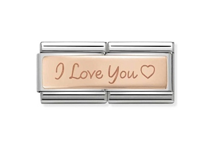 Composable DOUBLE Classic ENGRAVED acciaio I love 
