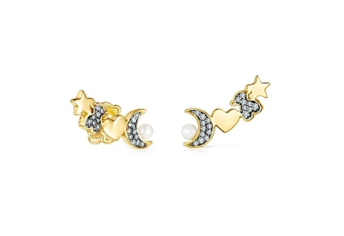 SILVER G PLATED EARRINGS 0,24CT 8X8L / I