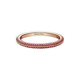 14k Rose gold-plated ring with synthetic ruby