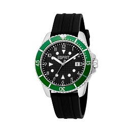 ESPRITBlackDate, Dial,10MenATMBlackWatch,SiliconeS