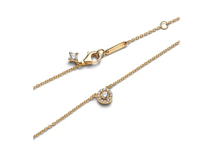 14k gold-plated collier with clear cubic zirconia