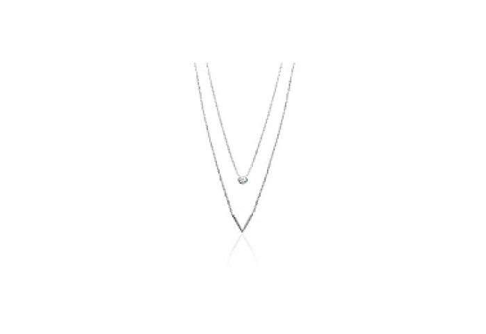 NECKLACE SILVER 925 RHODIUM PLATED CZ 