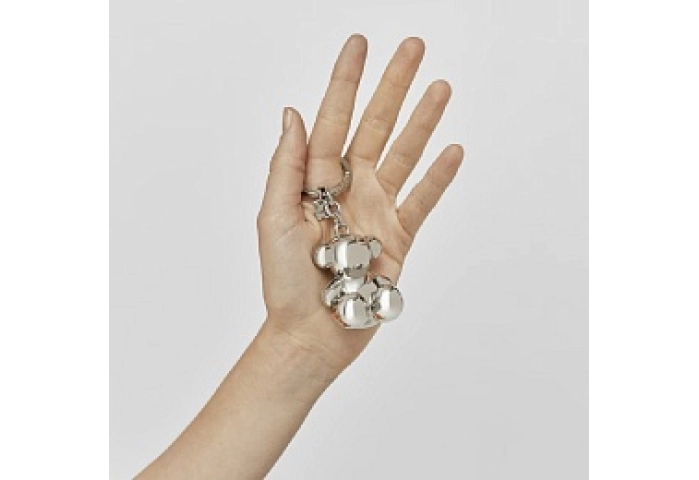 ZNC.LAT,KEYCHAIN METAL BOLD BEAR SILVER