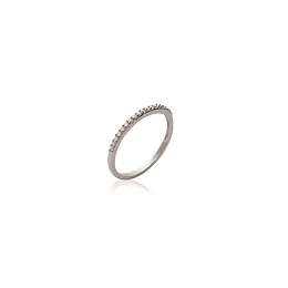 RINGPLATEDSILVERCZ 925 RHODIUM