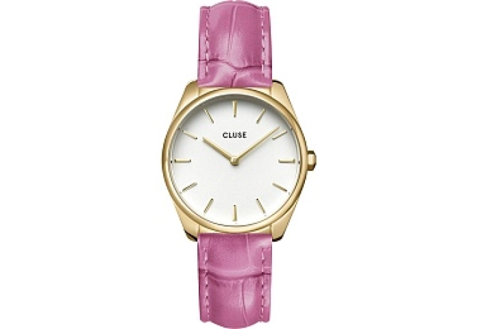 Feroce Petite Leather Croro Pink, Gold Colour
