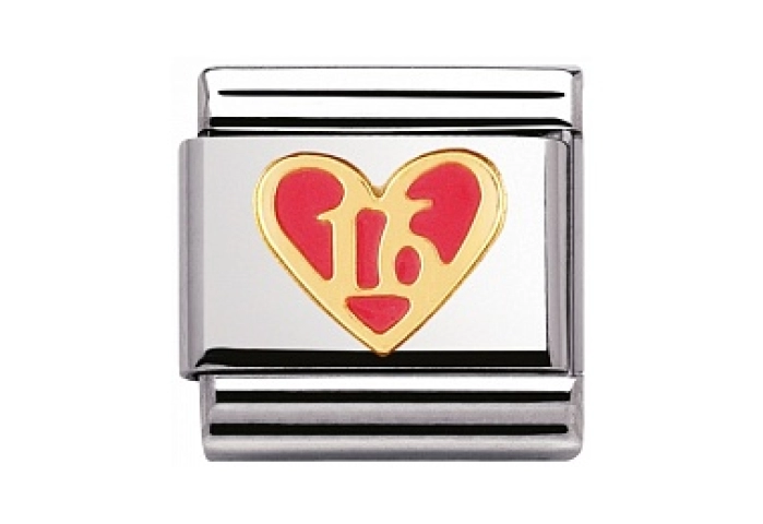 Composable Classic LOVE acciaio Cuore 16 ROSA