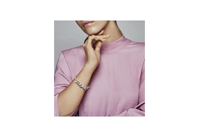 Knotted hearts silver T-bar bracelet