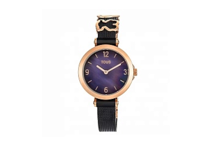 WATCH S.STEEL IP BLACK/ROSE MOP SPHERE