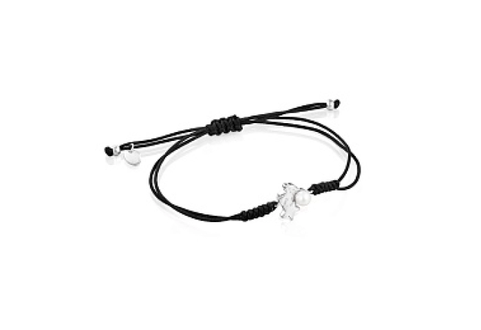 NYLON CORD & SILVER BRACELET CULT.PEARL