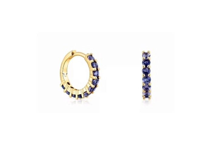 18KT HOOP EARRINGS IOLITE