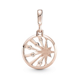 Star 14k rose gold-plated medallion with clear cubic zirconia /789676C01