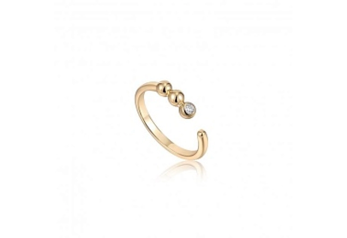 Gold Orb Sparkle Adjustable Ring
