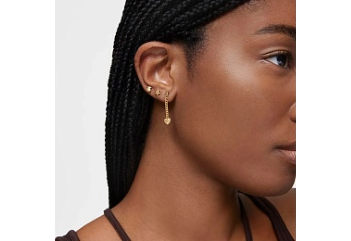 SILVER GOLD PLATED EARRINGS CHAIN 30MM