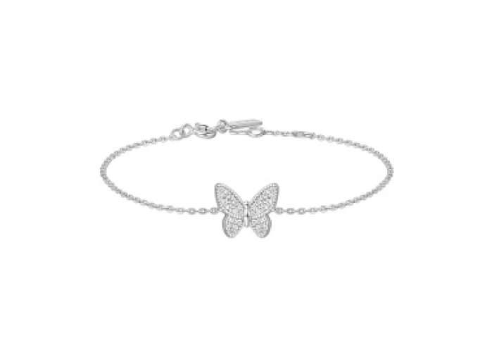 Silver Butterfly Pavé Bracelet
