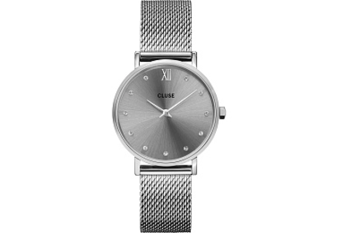 Minuit Mesh Crystals, Grey, Silver Colour