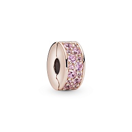 PANDORA Rose clip with pink cubic zirconia and sil