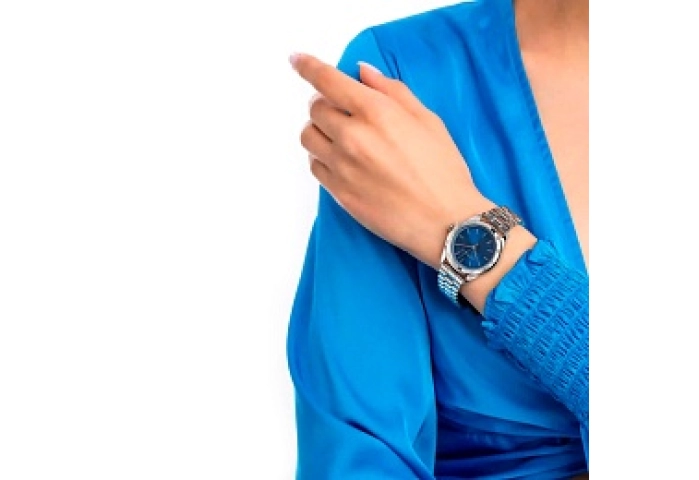 ESPRITCase,MetalDarkBracelet,WomenBlue3Watch,Dial,Hands,StainlessSilver5 ATMColorSteel