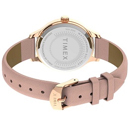 Peyton Rose Gold-Tone Case And Taupe Strap With Wh