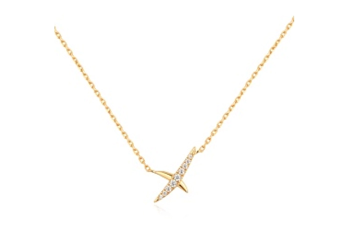 Gold Kiss Pavé Necklace