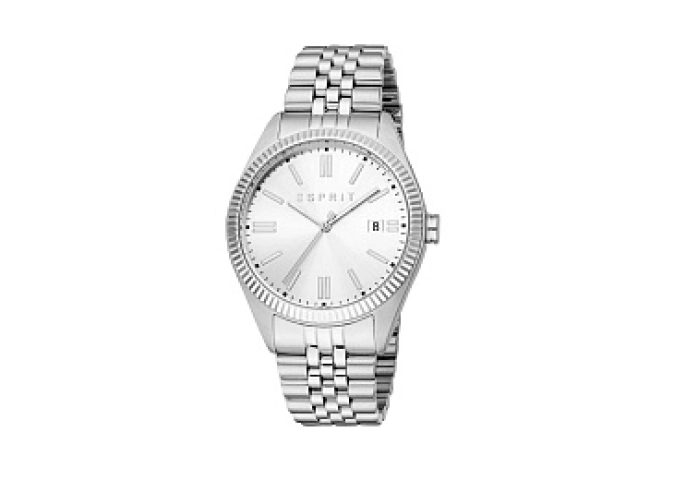 ESPRITSilverBracelet,Dial,Men3 StainlessHandsWatch,Date,SilverSteel10MetalColorATM Case,