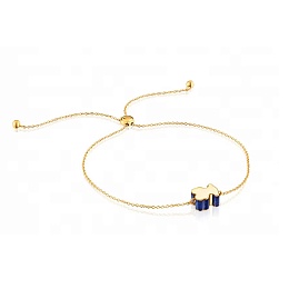 18KT GOLD BRACELET LAPISLAZULI BEAR CHAIN