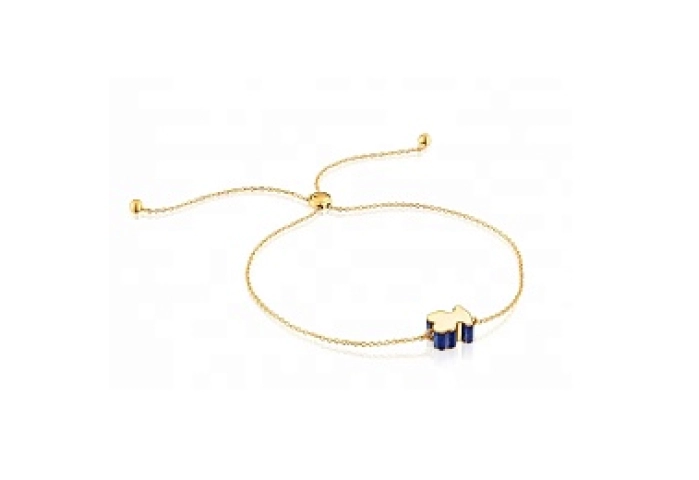 18KT GOLD BRACELET LAPISLAZULI BEAR CHAIN