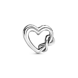 Heart and infinity sterling silver charm