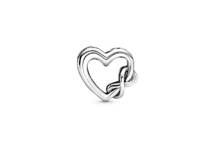 Heart and infinity sterling silver charm
