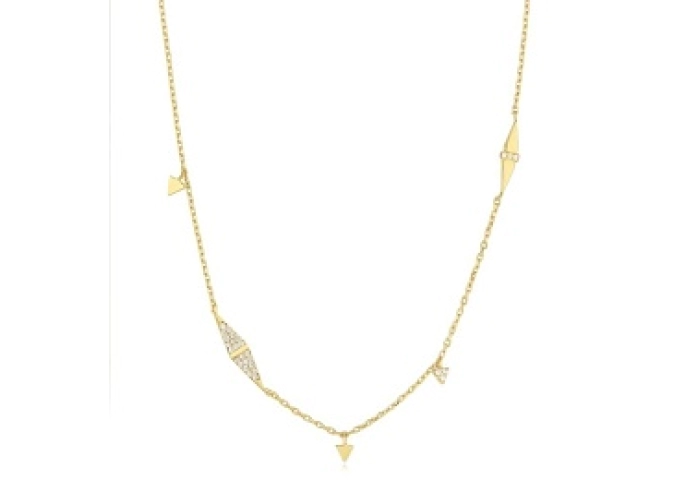Gold Geometric Sparkle Chain Necklace